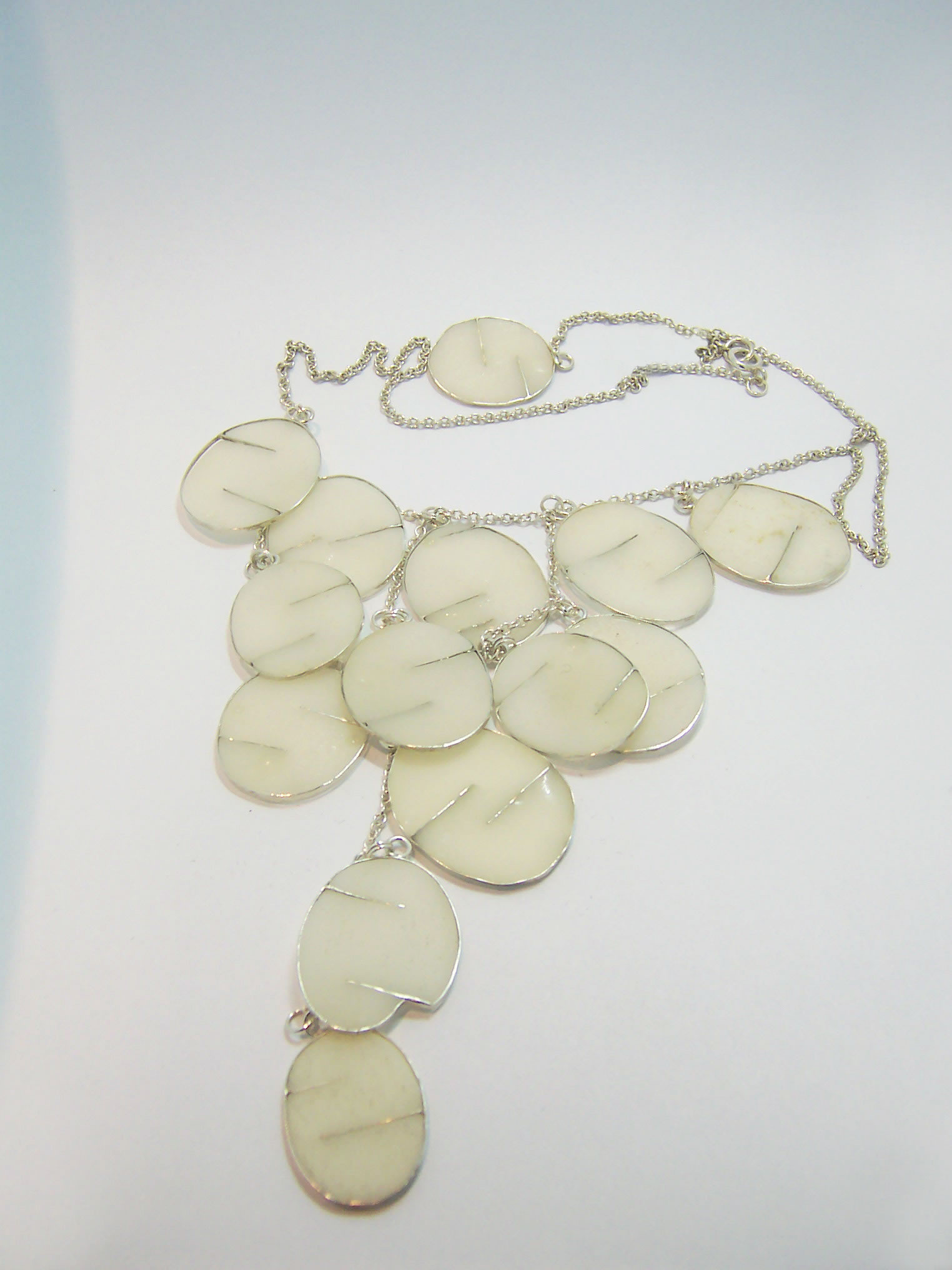 Silver and Enamel Honesty Necklace